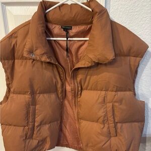 Coco + Carmen Chunky Down Brown Puffer Vest w/Cinching S/M
